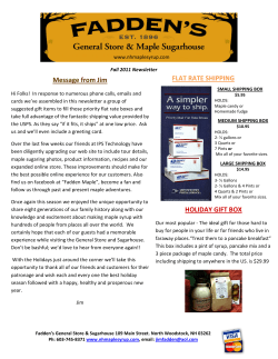 Latest Newsletter - Fadden General Store