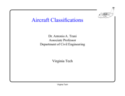 Aircraft Classifications - Air Transportation Systems Lab at Virginia