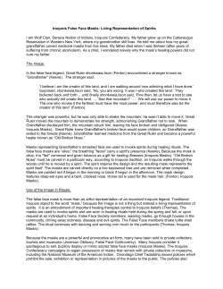 Iroquois False Face Masks - Young Native Writers Essay Contest