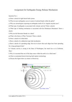 Assignment for Earthquake Energy Release Mechanism