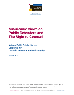 Americans` Views on Public Defenders and The Right to Counsel