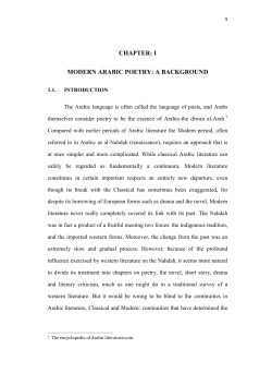 chapter: i modern arabic poetry: a background