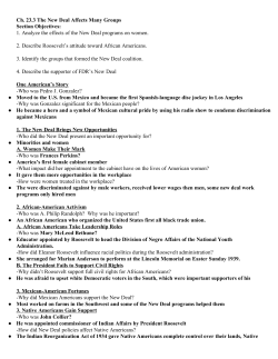 Ch. 23.3 The New Deal Affects Many Groups Section Objectives: 1
