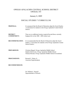 Social Studies 7 - Owego Apalachin Central School District
