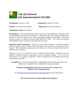 City of Leawood Job Announcement #16-006