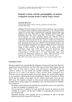 Runoff, erosion, and the sustainability of ancient irrigation systems in