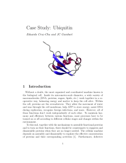 Case Study: Ubiquitin - Theoretical and Computational Biophysics