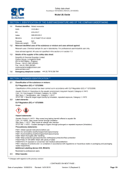 Nickel (II) Oxide SECTION 1: IDENTIFICATION OF THE
