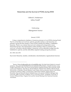 Hierarchies and the Survival of POWs during WWII
