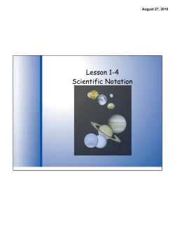 Lesson 1-4 Scientific Notation