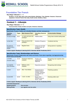 AQA GCSE French - Redhill School