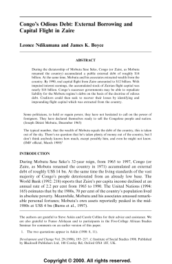Congo`s Odious Debt - Political Economy Research Institute