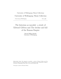 The historian as moralist: a study of Edward Gibbon and The decline