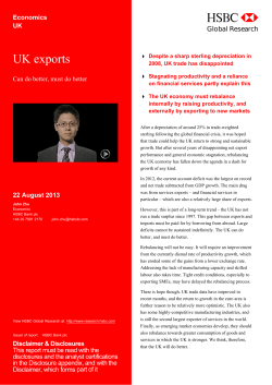 HSBC: UK Exports Report August 2013