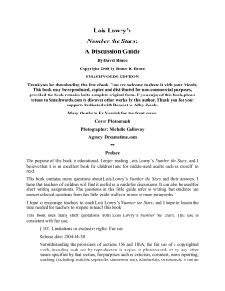 Lois Lowry`s Number the Stars: A Discussion Guide