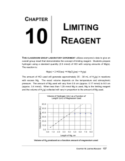 Chapter 10. Limiting Reagent