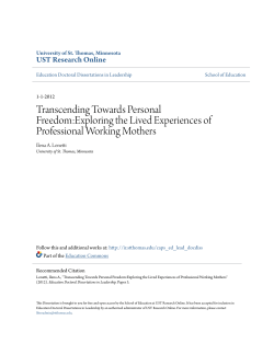 Transcending Towards Personal Freedom:Exploring the Lived