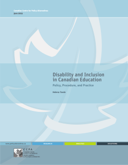 Disability and Inclusion in Canadian Education
