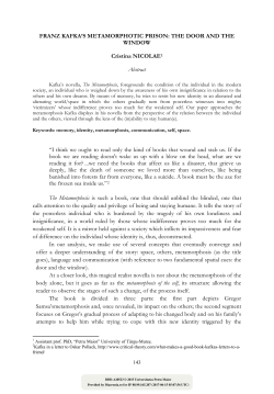 Franz Kafka`s Metamorphotic Prison: The Door and the