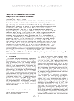 Seasonal variations of the atmospheric temperature structure at