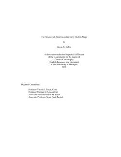 The Absence of America on the Early Modern Stage by