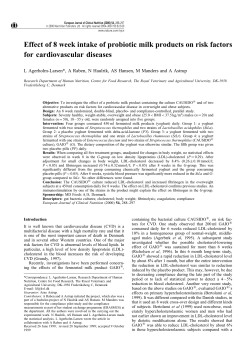 Effect of 8 week intake of probiotic milk products on risk factors for