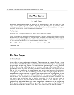 The War Prayer by Mark Twain