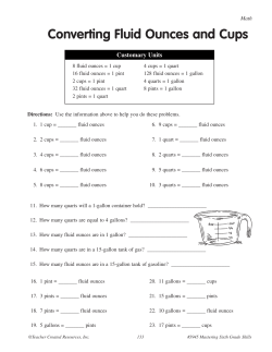 Converting Fluid Ounces and Cups