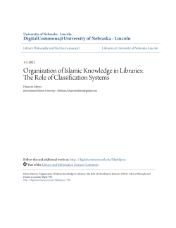 Organization of Islamic Knowledge in Libraries