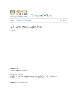 Tap Roots of Iowa Agriculture