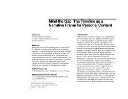 Mind the Gap: The Timeline as a Narrative Frame for Personal Content