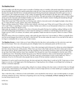 The Rippling Stream From the mighty rock falls the purest water in