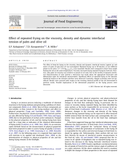 Effect of repeated frying on the viscosity, density and dynamic