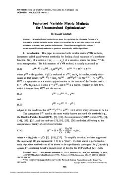 Factorized Variable Metric Methods