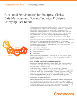 Functional Requirements for Enterprise Clinical Data
