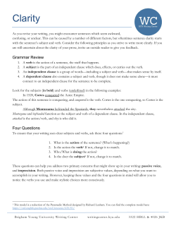 Clarity - BYU Writing Center