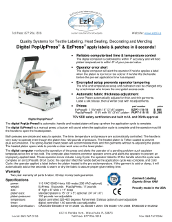 Model-7 digital EzPress®and PopUpPress® with EzWizard™ Software