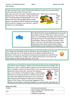 Dear parents, - Curzon School