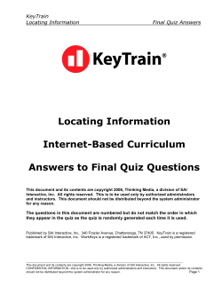 Locating Information Internet-Based Curriculum Answers to Final