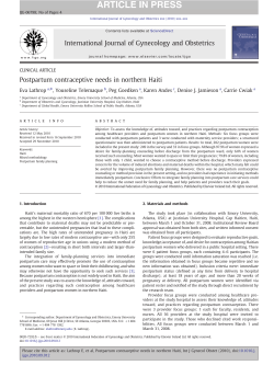 Postpartum contraceptive needs in northern Haiti