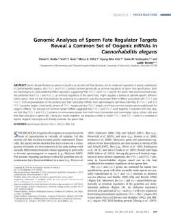Genomic Analyses of Sperm Fate Regulator Targets