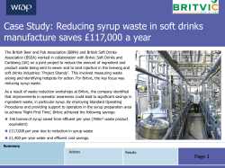 Case Study: Reducing syrup waste in soft drinks manufacture