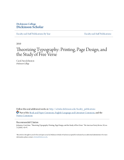 Theorizing Typography Printing, Page Design, and the Study of Free