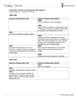 1800-1809 Events in Thomas Day`s Life Events