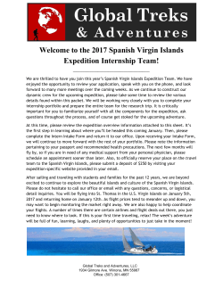 Welcome to the 2017 Spanish Virgin Islands Expedition Internship