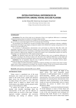 inter-positional differences in somatotype among young soccer players