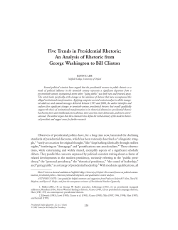 Five Trends in Presidential Rhetoric: An Analysis of