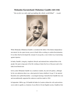 Mohandas Karamchand (Mahatma) Gandhi (1869