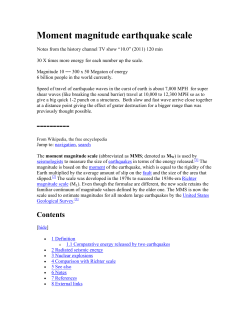 Moment magnitude earthquake scale ---------- - PS
