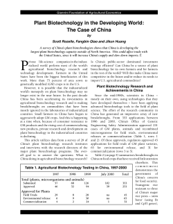 Plant Biotechnology in the Developing World